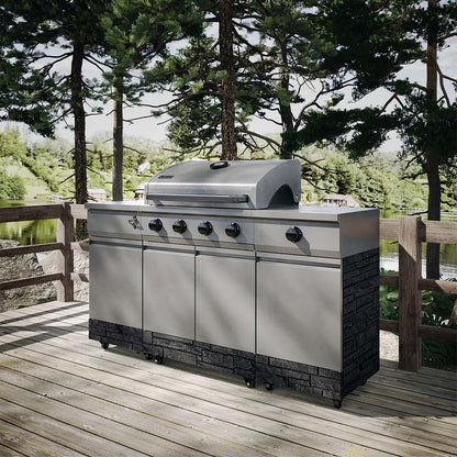 TYTUS Fresno Series Gunmetal Gray + Graphite Stacked Stone Island Grill