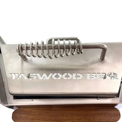 Tagwood BBQ 15" BBQ07SS Stainless Steel Table Top Warming Brazier w/ Acacia Wood Legs