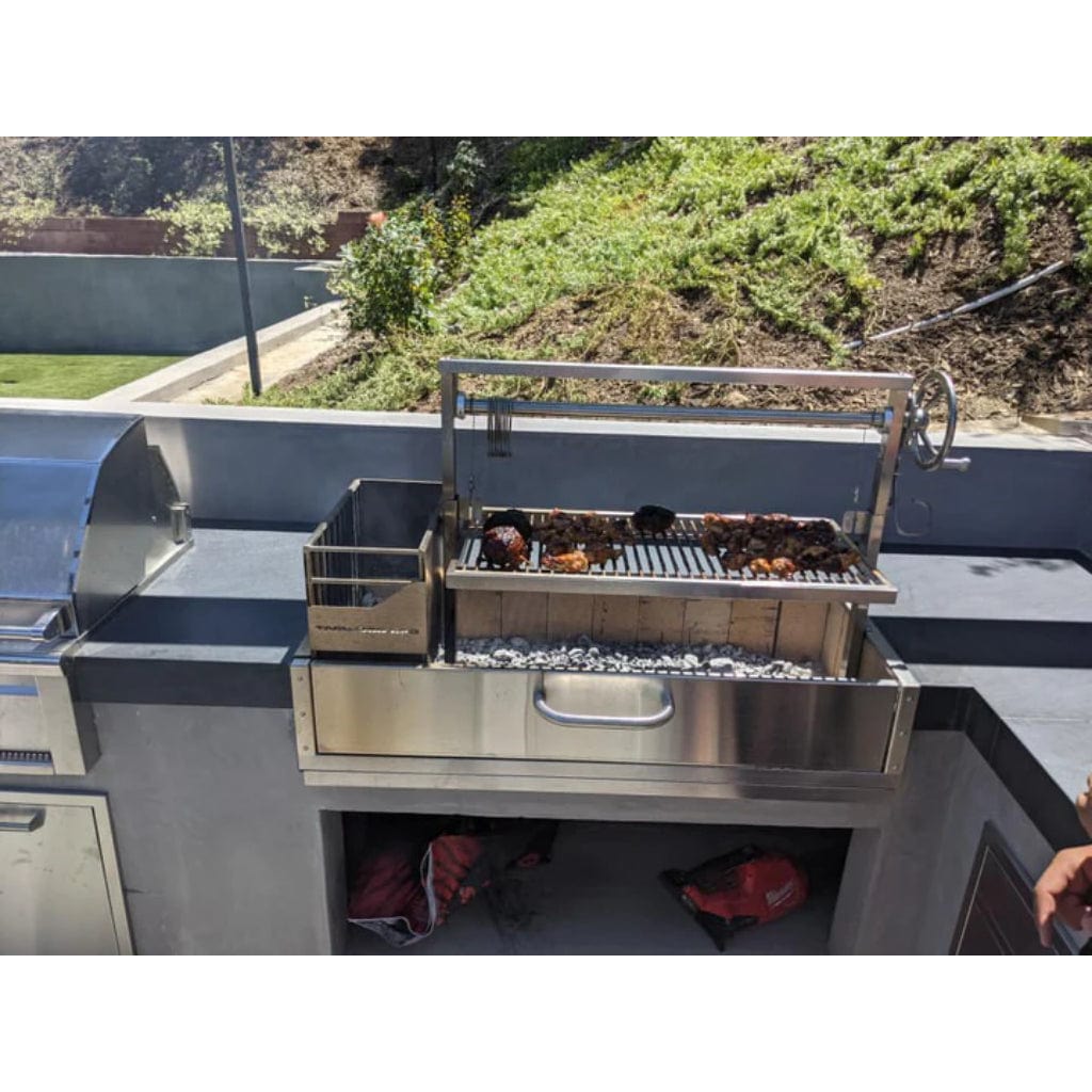 Tagwood BBQ 48" BBQ05SS All Stainless Steel Santa Maria Argentine Built-In Wood Fire & Charcoal Grill