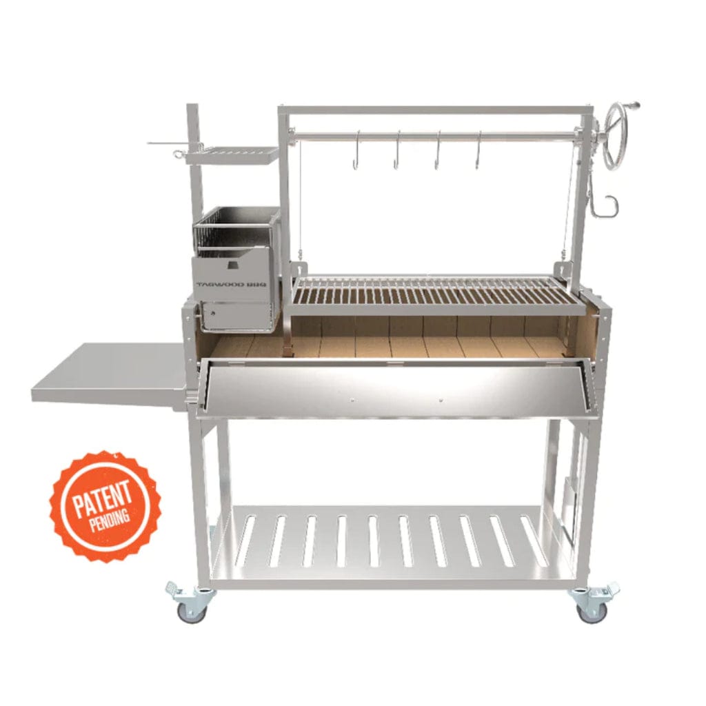 Tagwood BBQ Argentine Santa Maria BBQ03SS 68" Stainless Steel Wood Fire and Charcoal Gaucho Grill