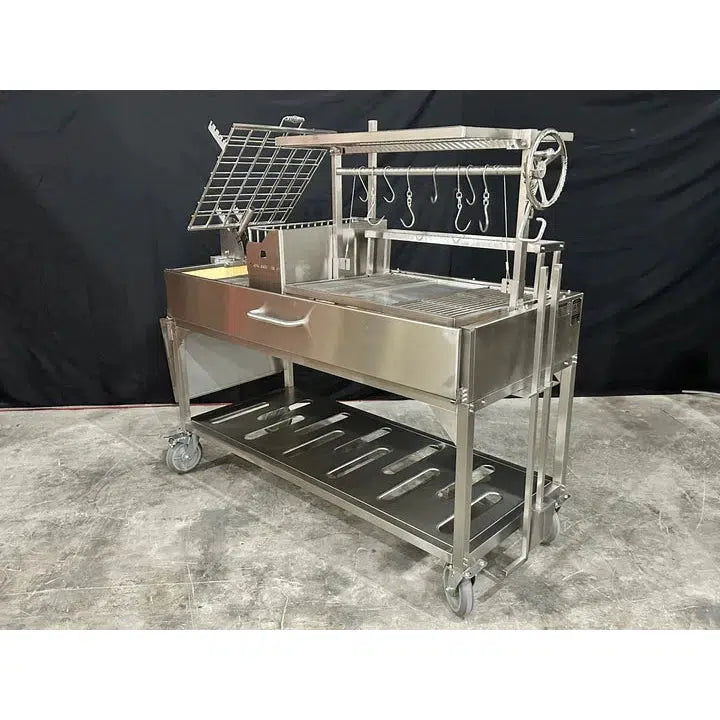 Tagwood BBQ Argentine Santa Maria BBQ26SS 91" XL Stainless Steel Wood Fire and Charcoal Grill