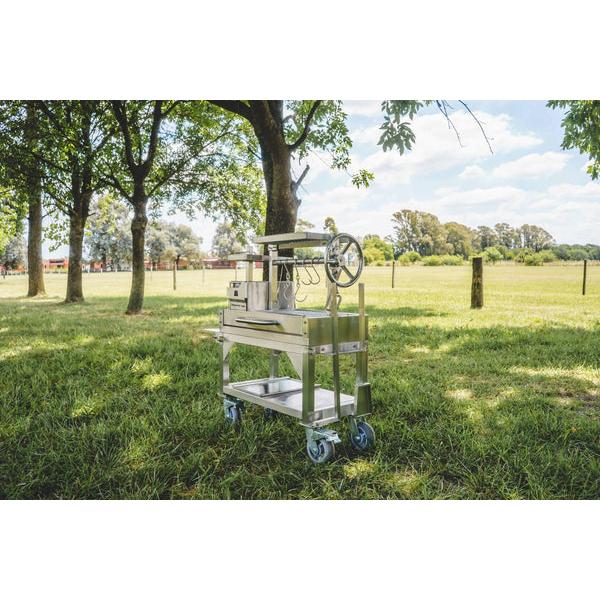 Tagwood BBQ BBQ03SS MINI Argentine Santa Maria Partially Assembled Wood Fire & Charcoal Gaucho Grill