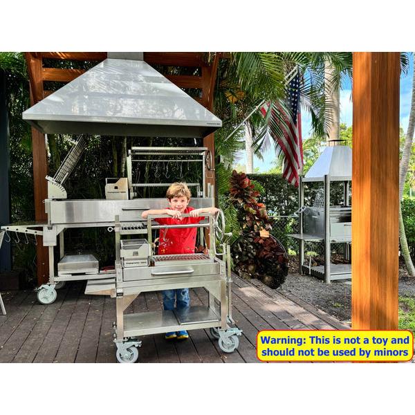 Tagwood BBQ BBQ03SS MINI Argentine Santa Maria Partially Assembled Wood Fire & Charcoal Gaucho Grill