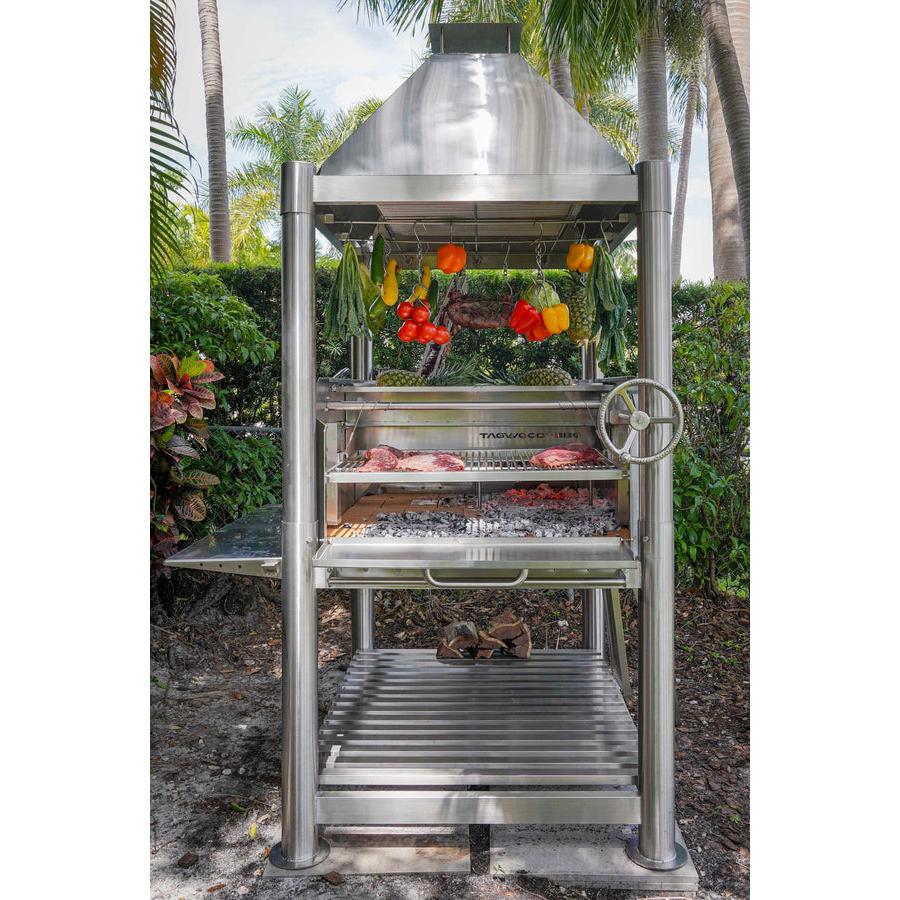 Tagwood BBQ BBQ12SS Argentine Santa Maria Wood Fire & Charcoal Stainless Steel Gaucho Grill