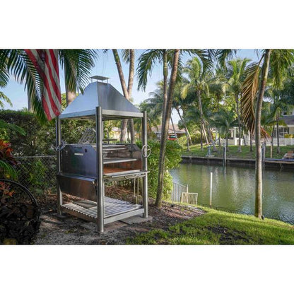 Tagwood BBQ BBQ12SS Argentine Santa Maria Wood Fire & Charcoal Stainless Steel Gaucho Grill