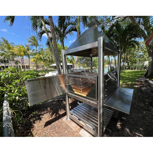 Tagwood BBQ BBQ12SS Argentine Santa Maria Wood Fire & Charcoal Stainless Steel Gaucho Grill