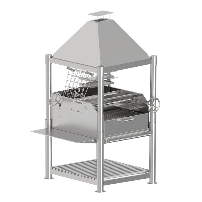 Tagwood BBQ BBQ12SS Argentine Santa Maria Wood Fire & Charcoal Stainless Steel Gaucho Grill