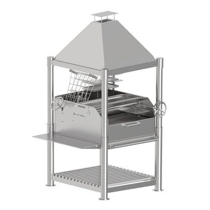 Tagwood BBQ BBQ12SS Argentine Santa Maria Wood Fire & Charcoal Stainless Steel Gaucho Grill