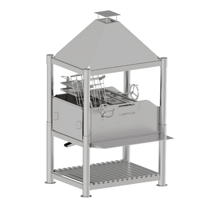 Tagwood BBQ BBQ12SS Argentine Santa Maria Wood Fire & Charcoal Stainless Steel Gaucho Grill