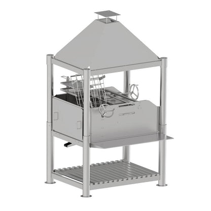 Tagwood BBQ BBQ12SS Argentine Santa Maria Wood Fire & Charcoal Stainless Steel Gaucho Grill