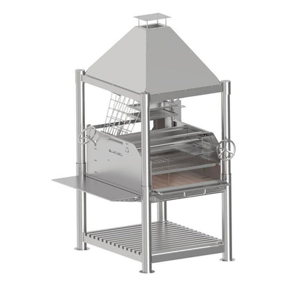 Tagwood BBQ BBQ12SS Argentine Santa Maria Wood Fire & Charcoal Stainless Steel Gaucho Grill