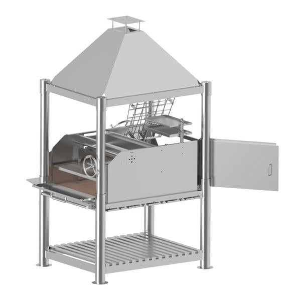 Tagwood BBQ BBQ12SS Argentine Santa Maria Wood Fire & Charcoal Stainless Steel Gaucho Grill