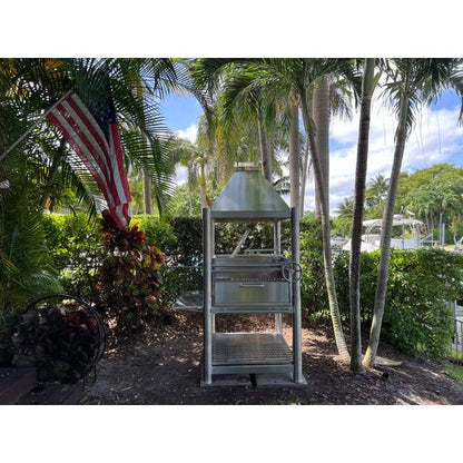 Tagwood BBQ BBQ12SS Argentine Santa Maria Wood Fire & Charcoal Stainless Steel Gaucho Grill