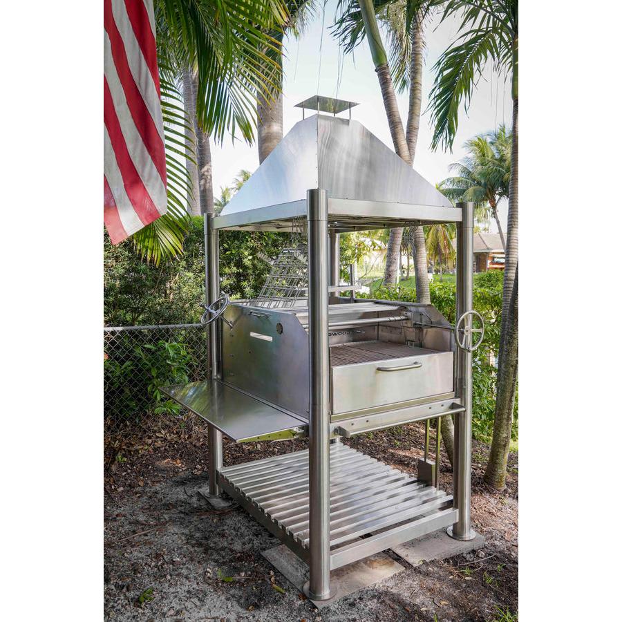 Tagwood BBQ BBQ12SS Argentine Santa Maria Wood Fire & Charcoal Stainless Steel Gaucho Grill
