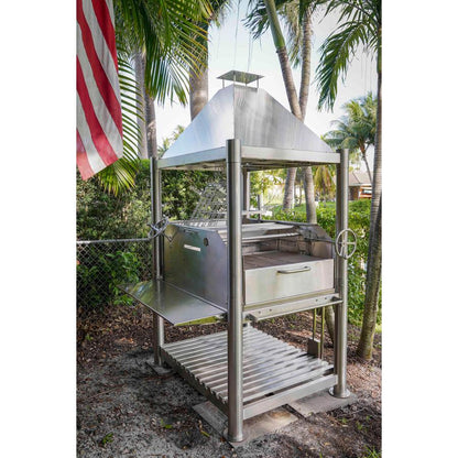 Tagwood BBQ BBQ12SS Argentine Santa Maria Wood Fire & Charcoal Stainless Steel Gaucho Grill