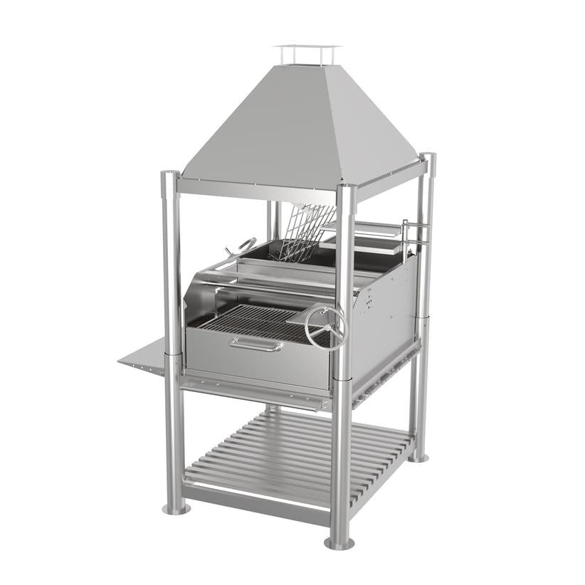 Tagwood BBQ BBQ12SS Argentine Santa Maria Wood Fire & Charcoal Stainless Steel Gaucho Grill