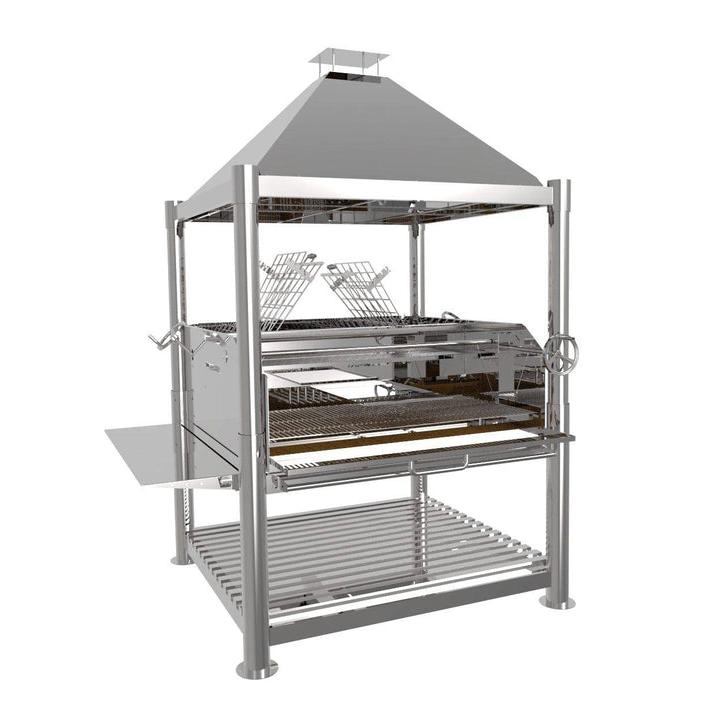 Tagwood BBQ BBQ22SS XL Argentine Santa Maria Wood Fire & Charcoal Charcoal Stainless Steel Gaucho Grill