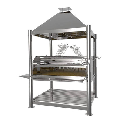 Tagwood BBQ BBQ22SS XL Argentine Santa Maria Wood Fire & Charcoal Charcoal Stainless Steel Gaucho Grill