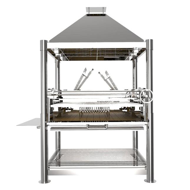 Tagwood BBQ BBQ22SS XL Argentine Santa Maria Wood Fire & Charcoal Charcoal Stainless Steel Gaucho Grill