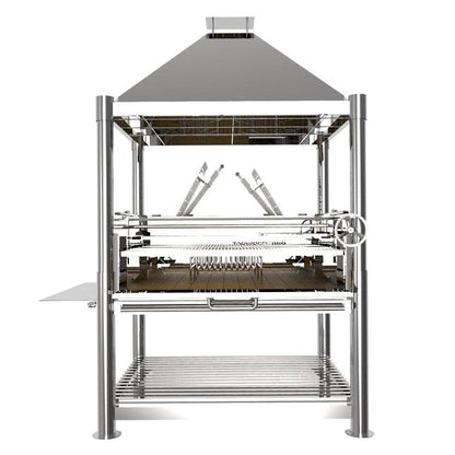 Tagwood BBQ BBQ22SS XL Argentine Santa Maria Wood Fire & Charcoal Charcoal Stainless Steel Gaucho Grill