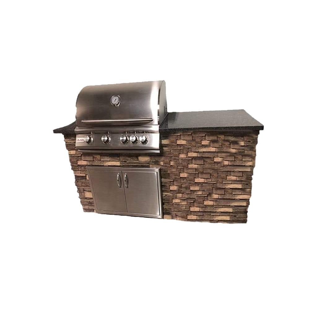 Tru Innovative 6ft B26011202C LTE Grill Island(Grill on L) with Countertop Overhang Cut