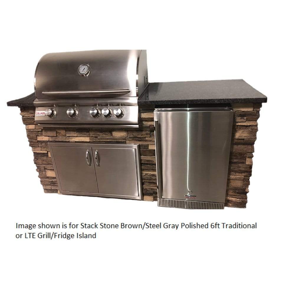 Tru Innovative 6ft B26021101C LTE Grill/Fridge Island(Grill on L) with Countertop Overhang Cut