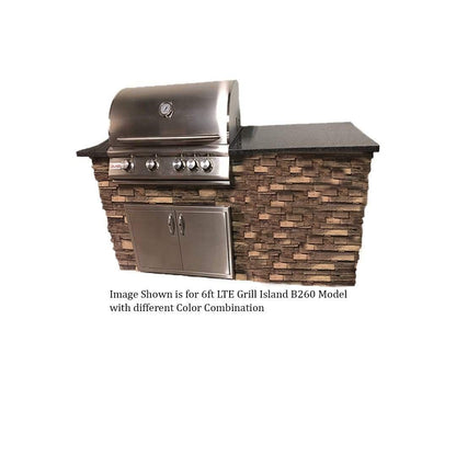 Tru Innovative 6ft B26132101C LTE Grill/Icebin Island(Grill on R) with Countertop Overhang Cut