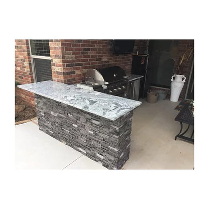 Tru Innovative 7ft B37011201C Bar Island with Countertop Overhang Cut