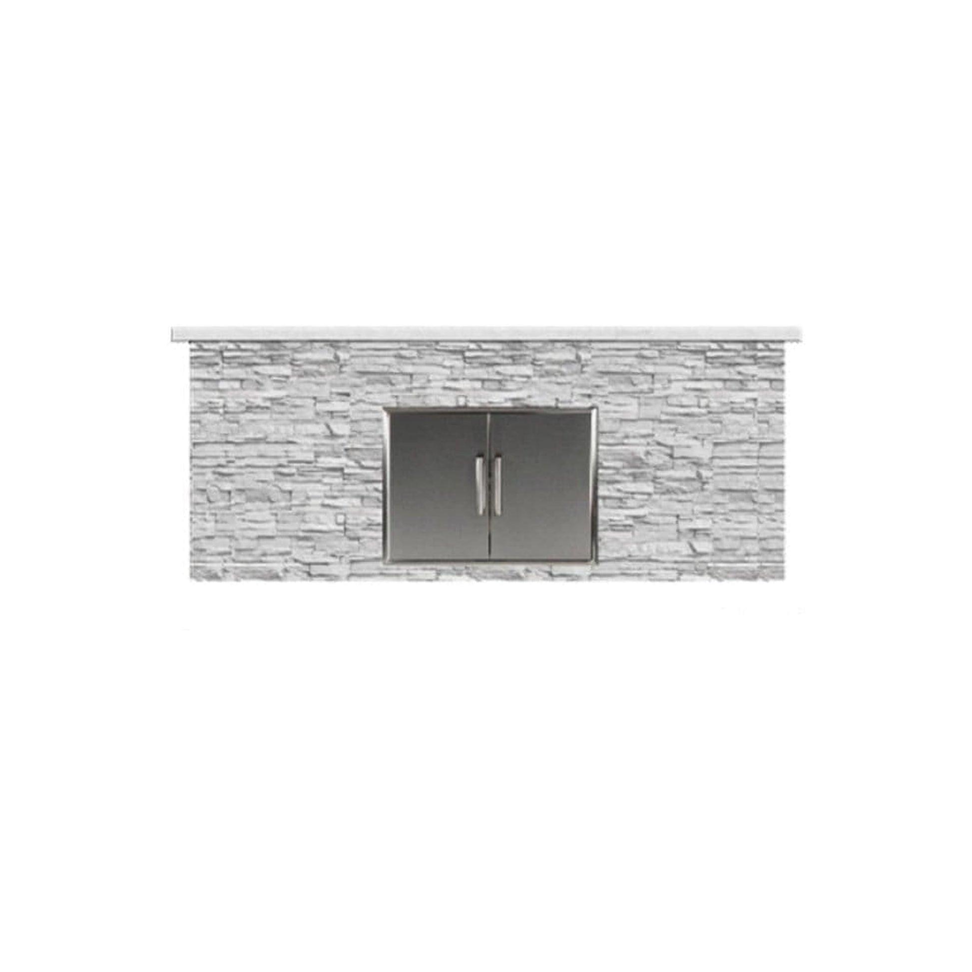 Tru Innovative 7ft B37021302C Bar Island with Countertop Overhang Cut
