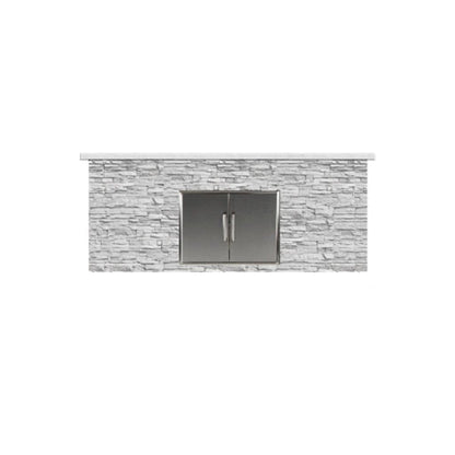 Tru Innovative 7ft B37021302C Bar Island with Countertop Overhang Cut