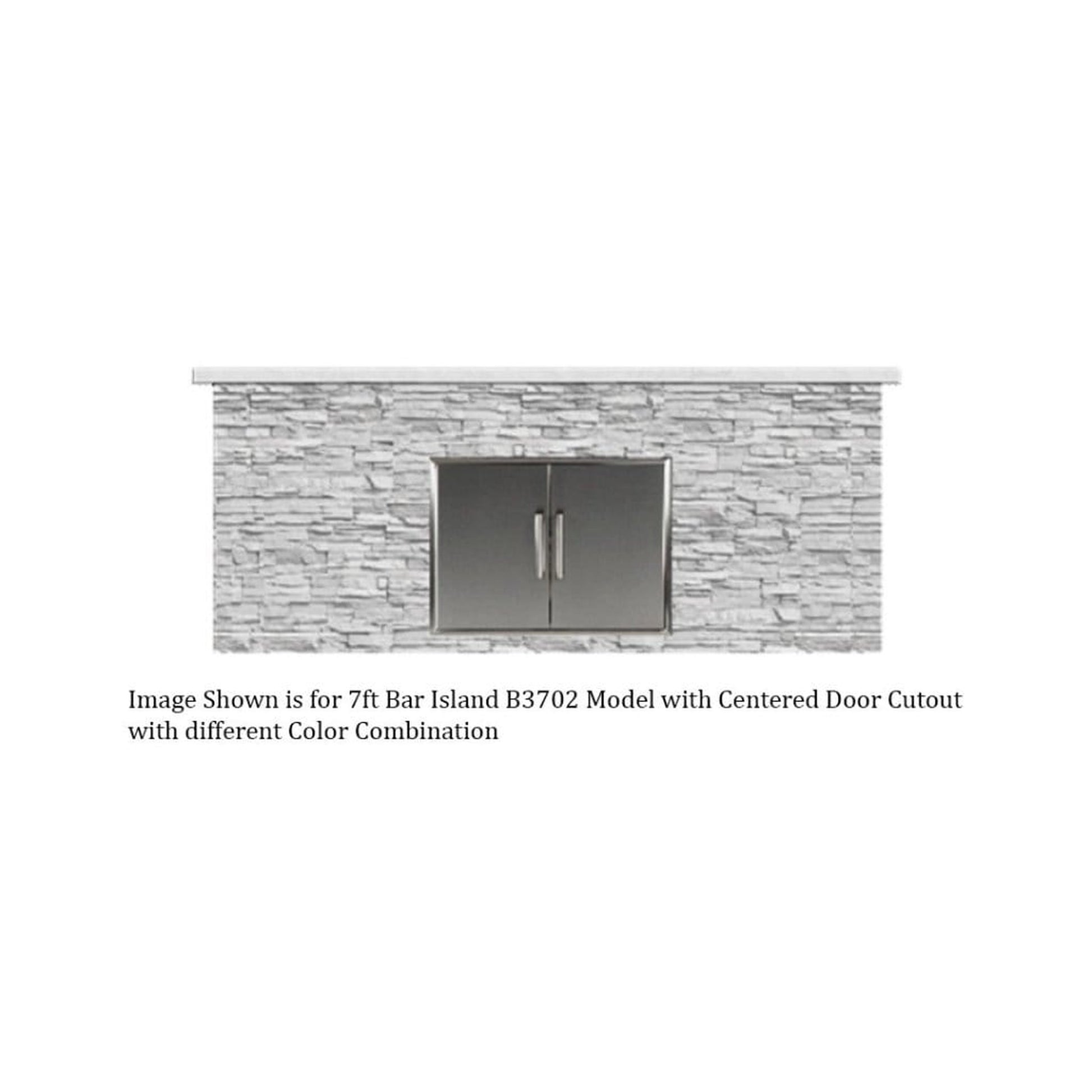 Tru Innovative 7ft B37022201C Bar Island with Countertop Overhang Cut