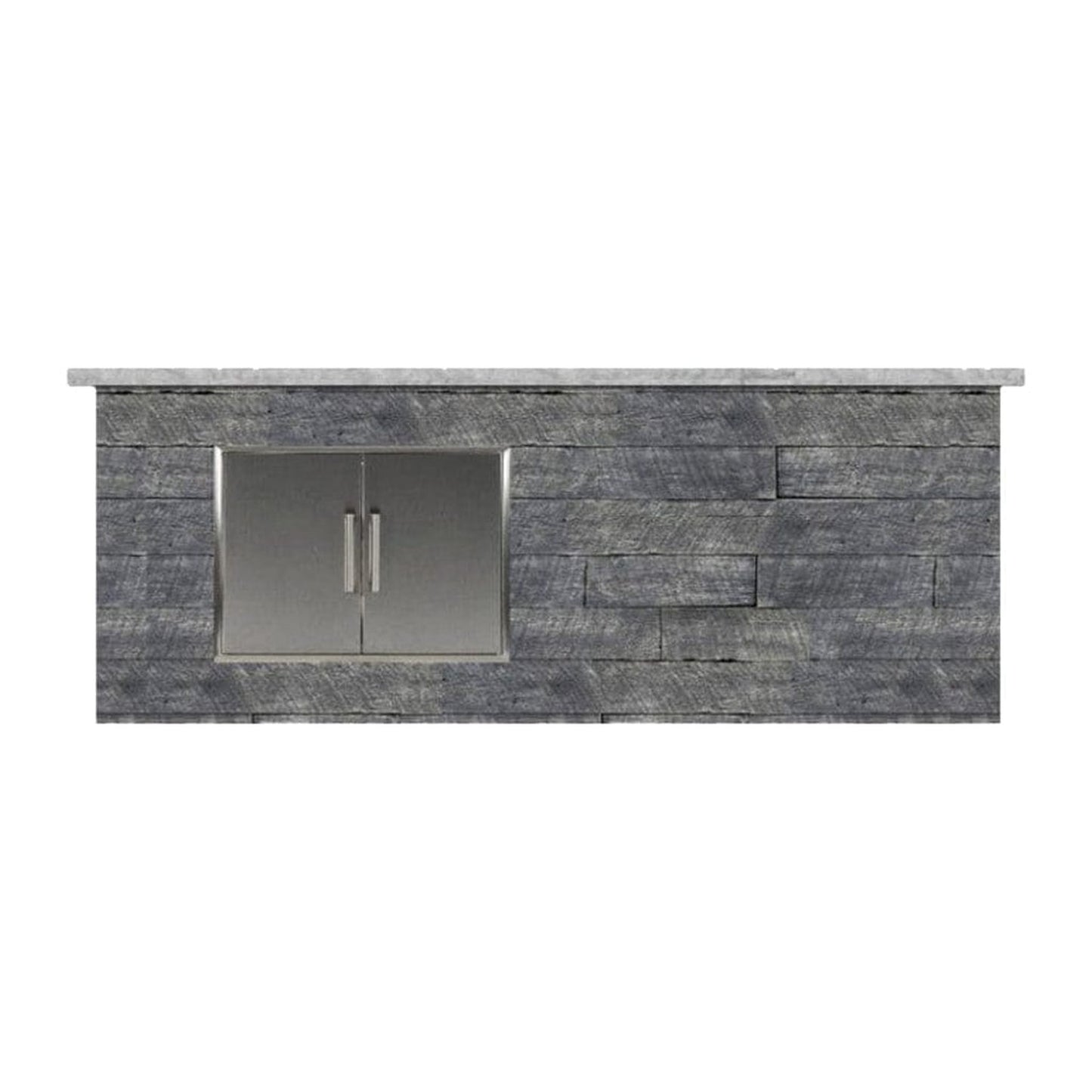 Tru Innovative 7ft B37042201C Bar Island with Countertop Overhang Cut
