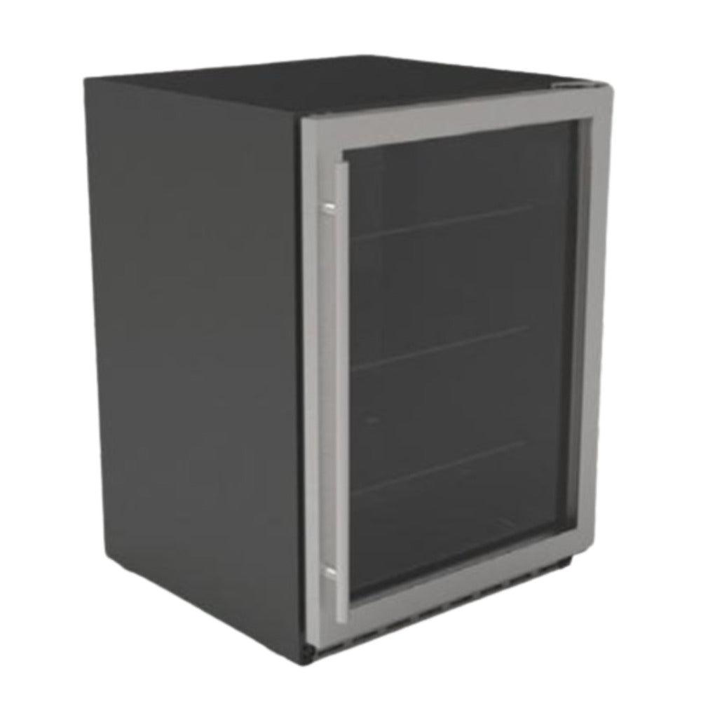 TrueFlame 24" 5.1 Cu. Ft. Outdoor Rated Refrigerator With Glass Reversible Door