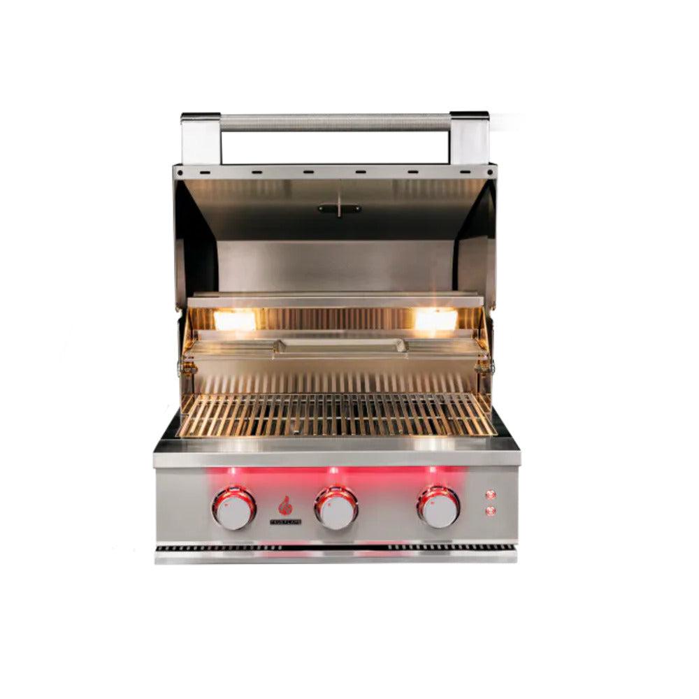 TrueFlame 25" 3-Burner Stainless Steel Built-In Natural Gas Grill