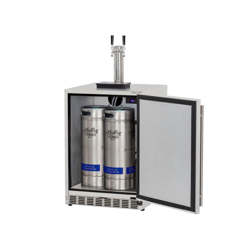 TrueFlame 6.6c Deluxe Outdoor Rated Double Tap Kegerator