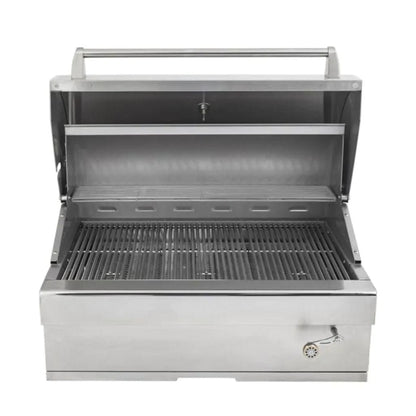 Turbo Grills 32" Stainless Steel Turbo Built-In Charcoal BBQ Grill with Charcoal Tray