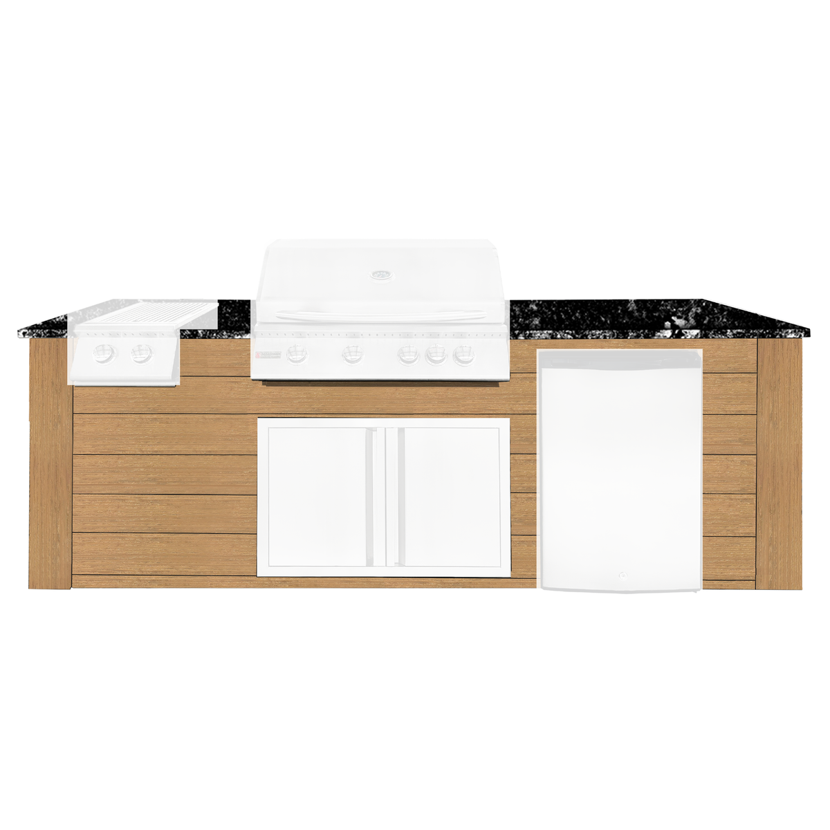 Renaissance Pro-Fit 8-Ft Outdoor Island With Black Granite Countertop and Cedar Cabinet