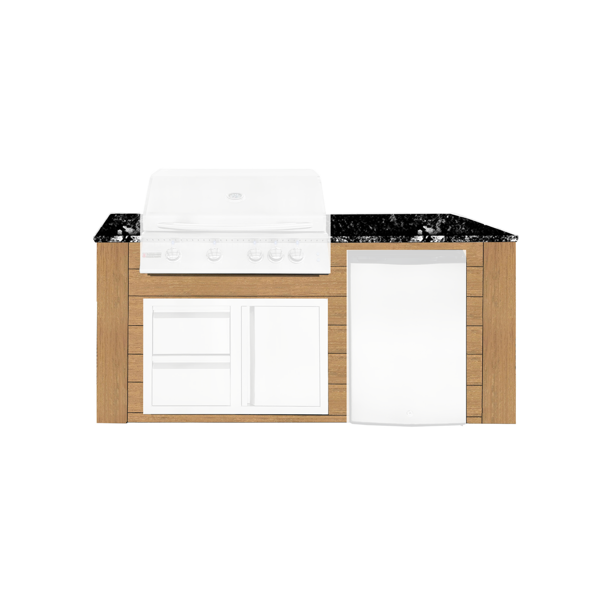 Renaissance Pro-Fit 6-Ft Outdoor Island With Black Granite Countertop and Cedar Cabinet
