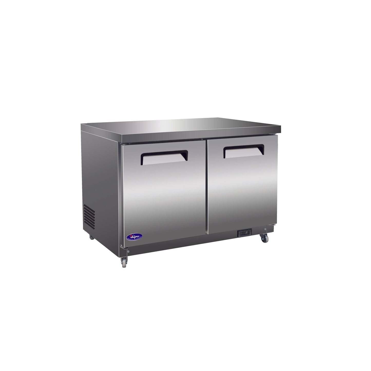 Valpro 12 cu.ft. 48 Stainless Steel Solid 2-Door Under-Counter Freezer