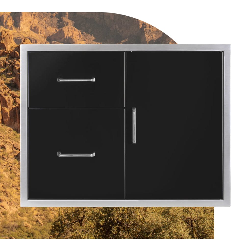 Wildfire 30" x 24" Black Stainless Steel Outdoor Door/Drawer Combo