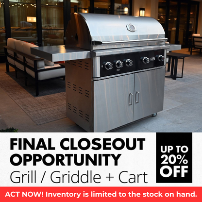 Wildfire Ranch Pro 30" Built-In Liquid Propane Gas Grill With Stainless Steel Cart